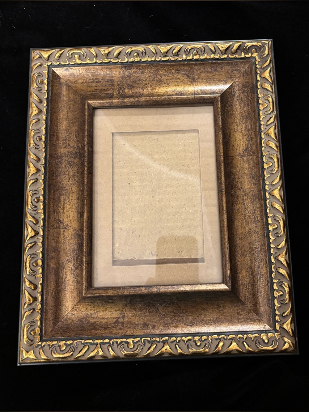 Ornate Bronze and Gold Decorative Picture Frame - Home Accents 5x7.